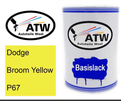 Dodge, Broom Yellow, P67: 500ml Lackdose, von ATW Autoteile West.